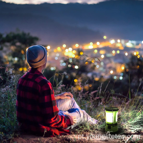 Luz lanterna de acampamento recarregável com 2 tochas destacáveis